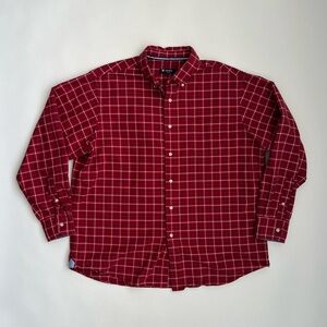 Daniel Cremieux men’s red window pane plaid oxford shirt